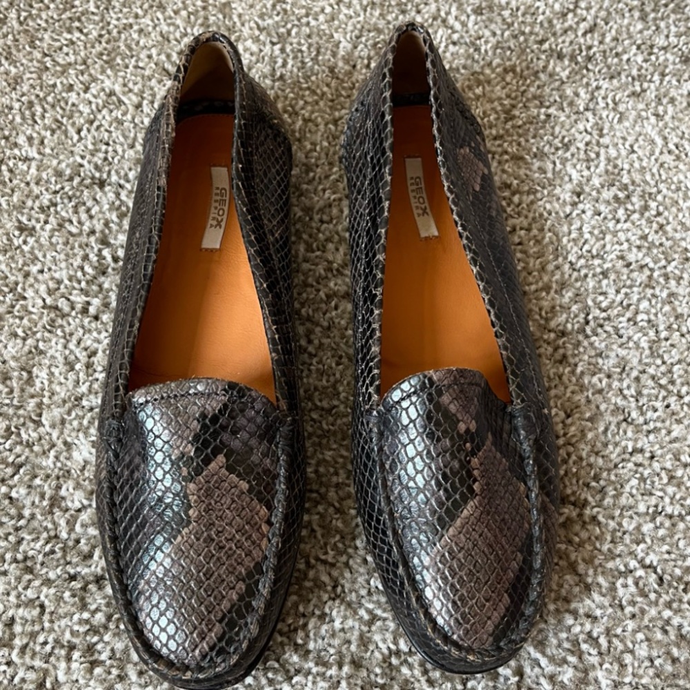 Geox Snake Croc Flats Brown 38.5 - Picture 11 of 11